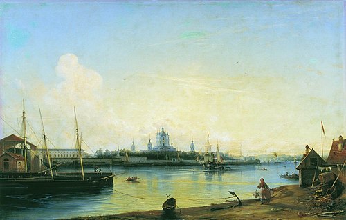 Smolny as seen from Bolshaya Okhta, 1851, Alexeï Bogolioubov