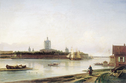 Smolny as seen from Bolshaya Okhta 2, 1870, Alexeï Bogolioubov