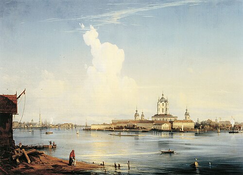 Smolny as seen from Bolshaya Okhta 3, 1852, Alexeï Bogolioubov