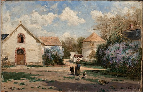 Scenery outside Paris with woman and animals, , Alexeï Bogolioubov