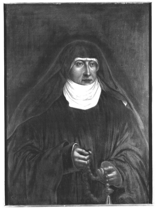 Portrait of Duchess Margaretha of Landshut, Abbess of Neuburg, daughter of Duke Georg the Rich, 1589, Hans Werl