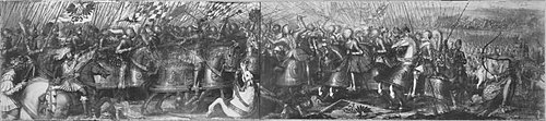 Ludwig IV. von Bayern besiegt Friedrich III. von Habsburg 1322 in der Schlacht bei Mühldorf, , Hans Werl