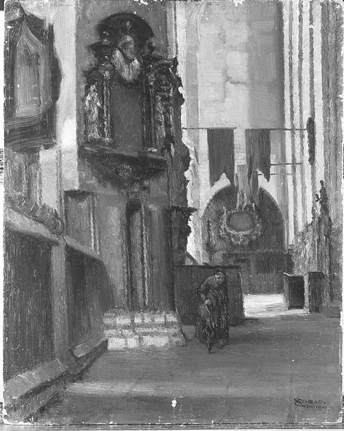 Inneres der Marienkirche in Danzig, 1918, Julius Schrag