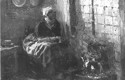 Am Kamin, 1916, Julius Schrag