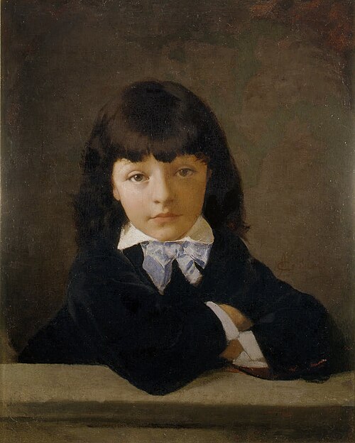 Portrait of Giuseppe as a child, 1872, Amos Cassioli