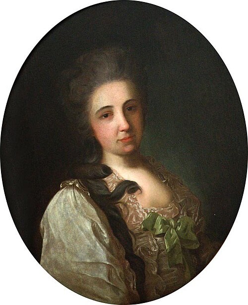 Unknown woman with green bow, 1770, Fedor Rokotov