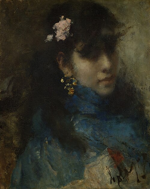 Chilly woman, 1880, Emilio Gola