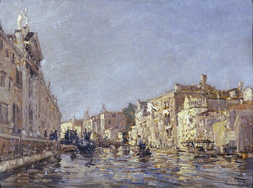 River of San Giovanni e Paolo in Venice, 1925, Emma Ciardi