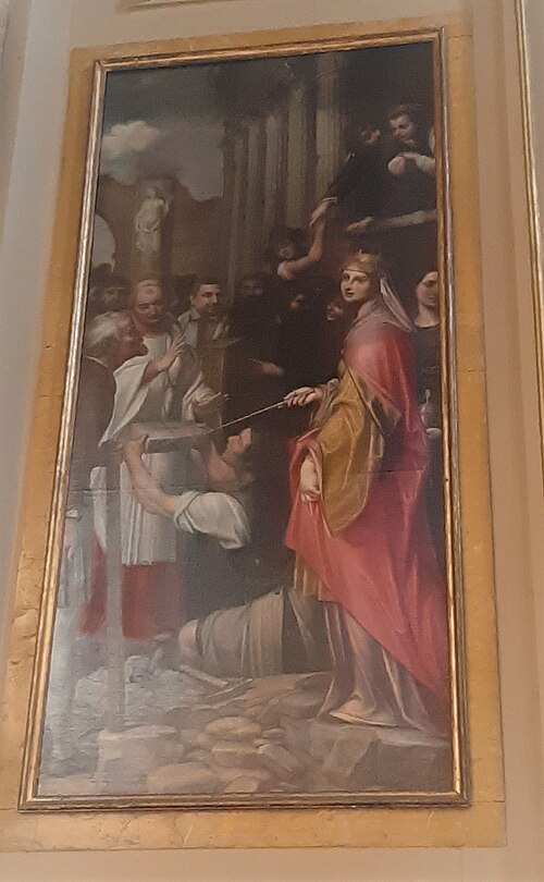 Cardinale Cornaro benedice la prima pietra della basilica di Sant'Alessandro in Colonna, , Enea Salmeggia
