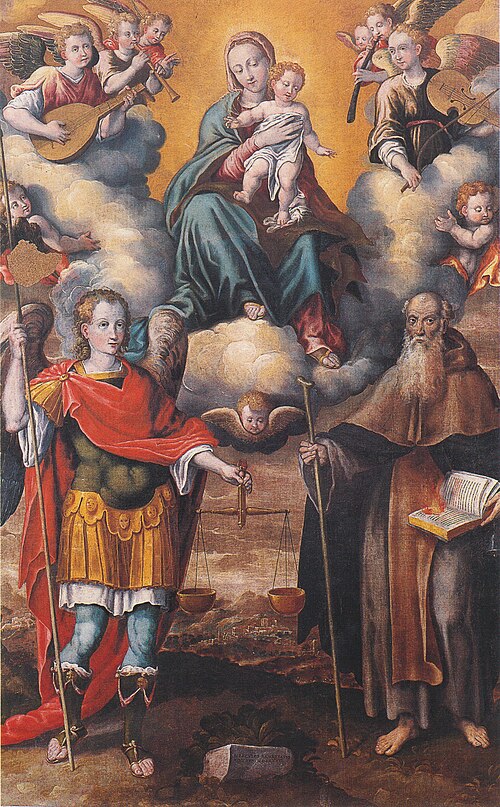 Madonna col Bambino e i santi Michele Arcangelo e Antonio Abate, 1588, Ercole Ramazzani