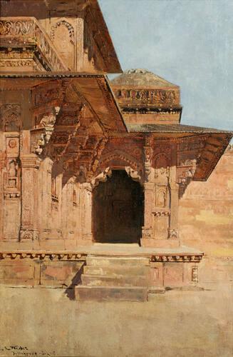 Partial View of Building at Futtehpore-Sikri (Fatehpur-Sikri), 1885, Edwin Lord Weeks