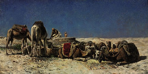 Camels Beside a Cistern, 1880, Edwin Lord Weeks