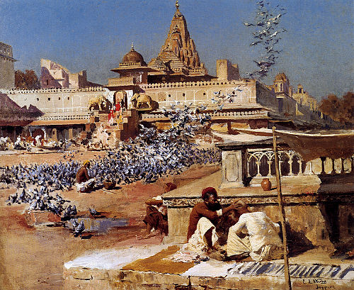 Feeding the Sacred Pigeons, 1894, Edwin Lord Weeks