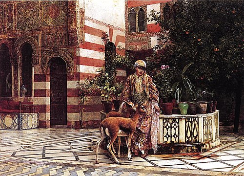 Girl in a Moorish Courtyard, 1880, Edwin Lord Weeks