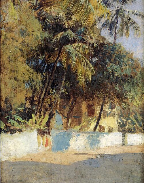 Street scene in Bombay, India, 1885, Edwin Lord Weeks