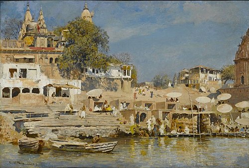 Temples and Bathing Ghat at Benares, 1883, Edwin Lord Weeks
