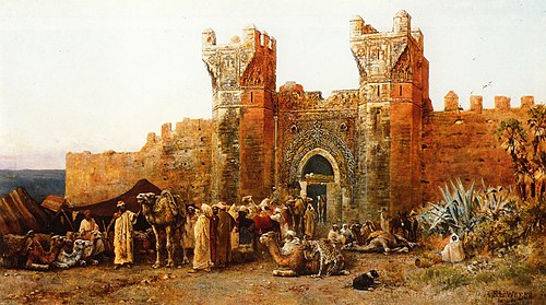 The Departure of a Caravan from the Gate of Shelah, Morocco, 1880, Edwin Lord Weeks