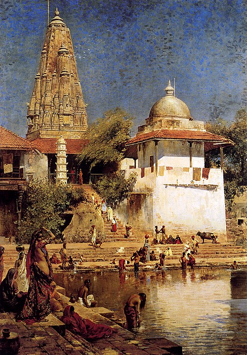The Temples and Tank of Walkeshwar at Bombay, 1884, Edwin Lord Weeks