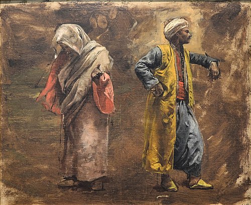 Study of Two Figures, 1878, Edwin Lord Weeks