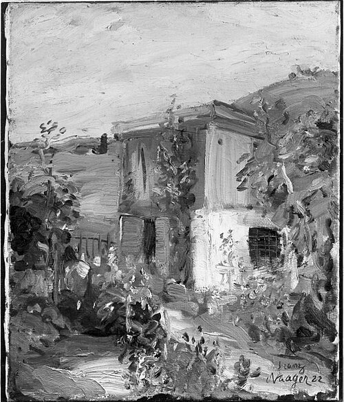 Garten mit kleinem Landhaus, 1922, Franz Naager