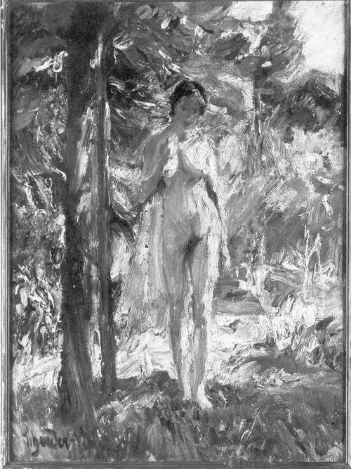 Weiblicher Akt in Landschaft, 1916, Carl Hans Schrader-Velgen
