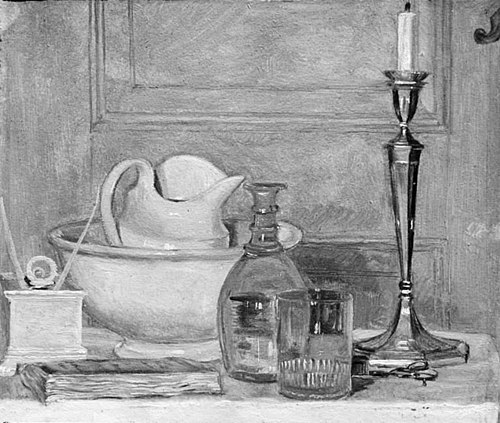 Still Life in White and Grey, 1837, Lorenz Frølich