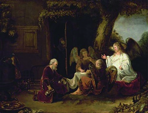 Abraham receives three angels, 1650, Ferdinand Bol