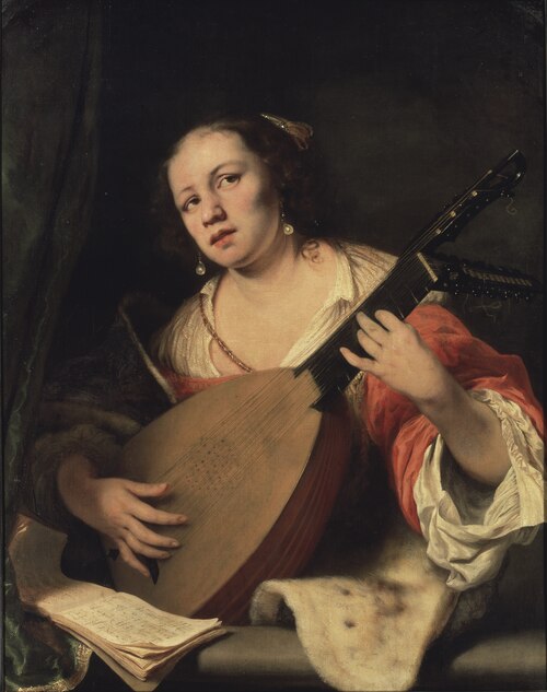 Femme jouant du luth, 1654, Ferdinand Bol