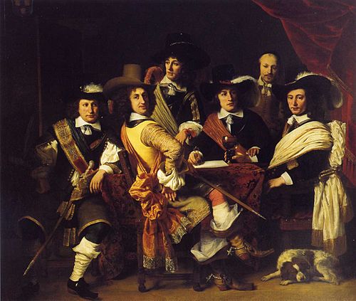 Five officers of the Gouda city militia, 1653, Ferdinand Bol