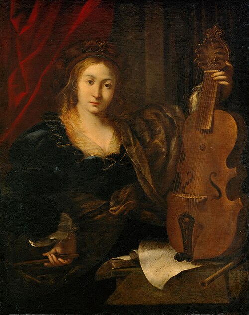 Young woman with a lira da gamba, 1653, Ferdinand Bol
