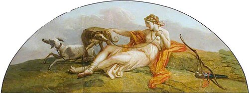 Diana with Hunting Dogs (ceiling panel), 1770, Antonio Zucchi