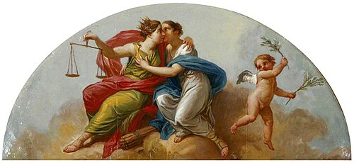Justice Embracing Peace, 1769, Antonio Zucchi