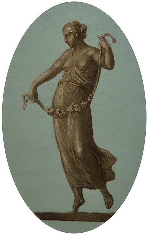 Bacchantes Holding a Garland in Front of her Body (2 of 6 ovals), 1773, Antonio Zucchi