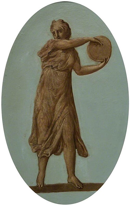 Bacchantes Holding a Disc (3 of 6 ovals), 1773, Antonio Zucchi
