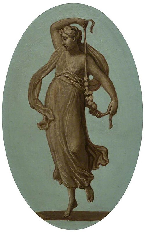 Bacchantes Holding a Garland over the Left Shoulder (1 of 6 ovals), 1773, Antonio Zucchi