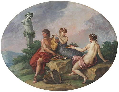 Pan Celebrating the Feast of Bacchus (copy after Angelica Kauffmann), , Antonio Zucchi