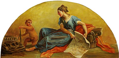 Putto with Personification of Architecture, 1774, Antonio Zucchi