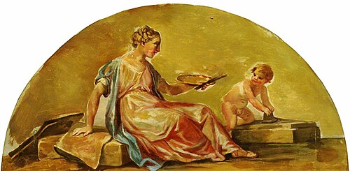 Putto with Personification of Painting, 1774, Antonio Zucchi