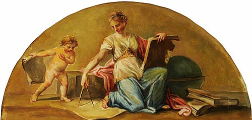 Putto with Personification of Mathematics, 1774, Antonio Zucchi