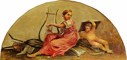 Putto with Personification of Music, 1774, Antonio Zucchi