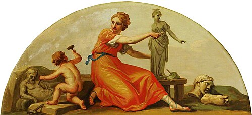 Putto with Personification of Sculpture, 1774, Antonio Zucchi