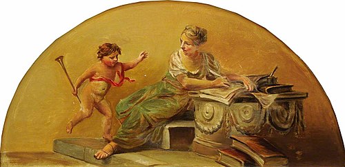 Putto with a Personification of Poetry, 1774, Antonio Zucchi