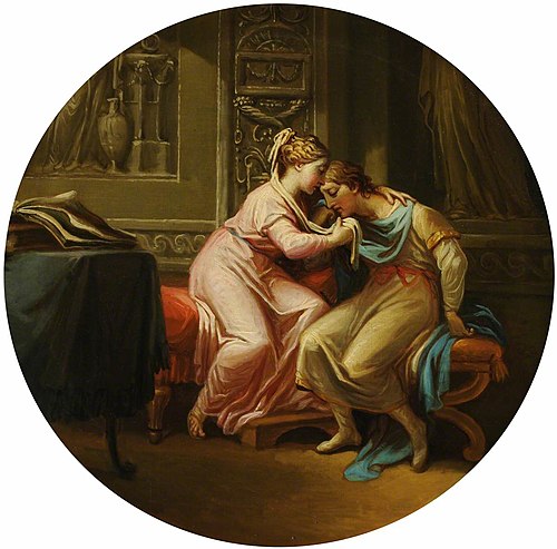 Mythological Subject with a Couple in an Embrace, 1773, Antonio Zucchi