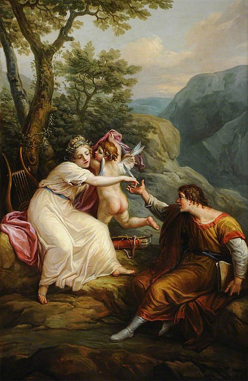 Sappho giving Anacreon a Feather from Cupid's Wing, 1770, Antonio Zucchi