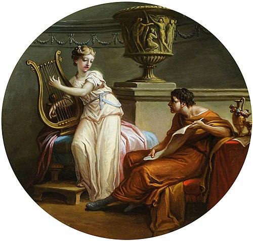 Chloe playing the Lyre to Daphnis, 1776, Antonio Zucchi
