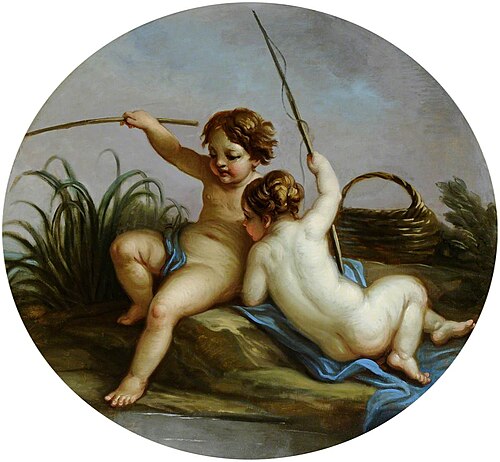 Putti Fishing, 1770, Antonio Zucchi