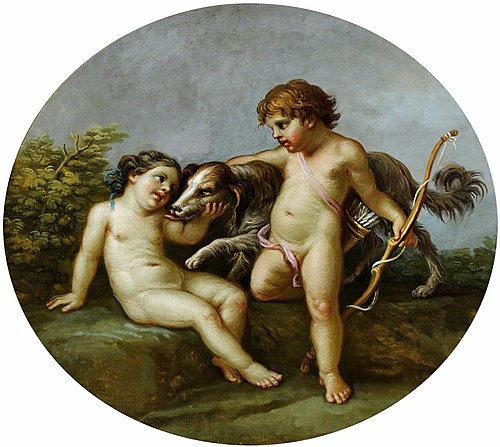 Putti with a Dog, 1770, Antonio Zucchi
