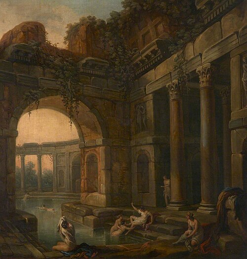 Ruins of Classical Baths with Nymphs Bathing, 1781, Antonio Zucchi