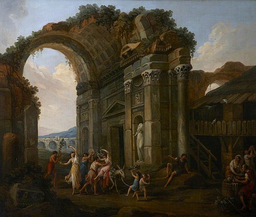 Procession of Classical Figures with Donkey and Tambourine, 1781, Antonio Zucchi