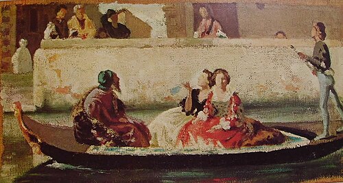 Titian's Gondola, 1861, Federico Faruffini